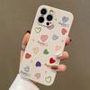 Capa de Celular de Silicone Colorida com Coração e Borda Reta para Apple 16Promax Anti-Queda Iphone17 Personalizada Criativa 15 Capa Macia