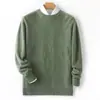 Suéter Andy de Veludo 100 Cores Sólidas Masculino 24 Outono e Inverno Novo Suéter Gola Redonda Quente Tricotado Camisa Base para Negócios