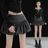 Falda de botón plisada, nuevo estilo otoño 2026 para mujer, falda abullonada, minifalda, falda de línea A de cintura alta, falda midi, falda pantalón