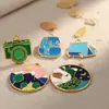 Accesorios de Cuentas de Dibujos Animados con Agujeros para Serie de Camping al Aire Libre, Llaveros para Teléfono Móvil, Cadenas para Bolsos, Joyería Hecha a Mano DIY, Cuentas Sueltas