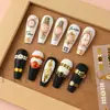 Pegatinas de Arte para Uñas Nuevas Transfronterizas Ins Estampadas Estéreo 5D Reloj Retro Reloj Collar Adhesivas Pegatinas para Uñas Venta al por Mayor