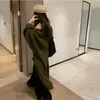 Cárdigan de punto suave y acogedor de longitud media estilo coreano 2026 para mujer, abrigo suéter grueso y holgado de otoño e invierno
