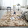 Alfombra Gruesa de Lana de Seda Tie-dye Cobertura Total para Sala de Estar Alfombra de Sofá Alfombra Larga de Pelo para Mesita de Noche de Dormitorio Otra Lana