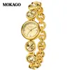 Reloj Moka de Venta Rápida con Diamantes, Resistente al Agua, Moderno Reloj de Cuarzo con Esfera de Nácar para Estudiantes Mujeres, Exquisito Reloj Redondo con Pulsera de Aleación