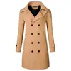 Abrigo de Lana para Hombre Cortavientos Otoño Invierno Estilo Nuevo Chaqueta para Hombre Transfronterizo Comercio Exterior AliExpress Talla Grande Abrigo de Longitud Media Hombre