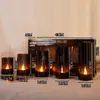 Luces de Velas Hotel Restaurante Atmósfera a la Luz de las Velas Accesorios de Decoración Acrílico Negro Llama Velas Electrónicas Transfronterizo