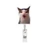 Serie de Paquetes de Expresiones Divertidas y Graciosas de Gato Acrílico Hebilla de Fácil Extracción Portatarjetas de Identificación de Doctor Enfermera Retráctil