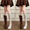 Calcetines Blancos para Mujer, Calcetines de Encaje para Pantorrilla de Otoño, Calcetines de Encaje con Volantes Estilo Japonés, Versátiles y a la Moda, Adecuados para Usar con Botas
