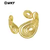 WT-B687 Pulsera Abierta Circular Redonda Antigua Única de Latón Anillo de Brazo Accesorios de Joyería Antigua