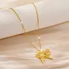 Comercio exterior transfronterizo simple moda titanio acero collar mujeres no se desvanece lujo todo combina personalidad estilo coreano cadena clavícula joyería