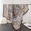 Bufanda Cuadrada Grande de Satén Imitación Seda Otoño Bufanda de Viaje Estampada Bufanda para el Cuello Protección Solar Pañuelo para la Cabeza Bufanda para Mujer