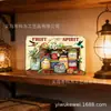 Artesanía metálica creativa placa metálica temática de pizza y papas fritas placa de hojalata decorativa personalizada pintura de hierro