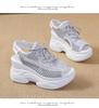 Sandalias de cuña con punta de pez transfronterizas para mujer, sandalias deportivas de plataforma, transpirables de malla de tacón alto, que aumentan la altura, casuales, talla grande
