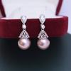 Pendientes de perla blanca Zhuji de agua dulce de 10-11 mm, redondos, fuertes, ligeros y con defectos finos, pendientes de plata S925