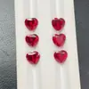 Fábrica de Wuzhou Gema Cultivada Rubí Sangre de Paloma Forma de Corazón Método de Elevación Piedra Suelta Venta al por Mayor Piedra para Anillo