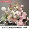 Arreglo floral de piso para boda, decoración de fila de flores rosas, flores de boda, flores artificiales, decoración de pasillo, ambientación, arte floral de escenario T