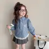 Camisa a Cuadros con Corbata para Niñas Primavera y Otoño 2026 Nueva Elegante Camisa Infantil Bebé Primavera Estilo Universitario Top