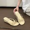 Primer Encuentro con las Pantuflas de Cuña con Suela Gruesa para Aumentar la Altura para Mujer, Nuevo Modelo Verano 2026, Estilo Francés, Perfectas para Combinar con Faldas, Antideslizantes