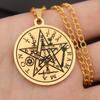 Collar Personalizado para Hombre de Acero de Titanio con Colgante de Acero Inoxidable Estrella de Cinco Puntas Salomón Europeo y Americano Transfronterizo Amuleto de la Cábala
