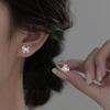 Pendientes Huecos de Nudo de Lazo de Plata Pura S999 para Mujer, Pendientes de Lujo Ligero de Gama Alta, Pendientes Pequeños y Dulces de Estilo Lindo al por Mayor