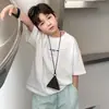 Ropa infantil Aimobebe, camiseta de algodón con estampado de letras para niños, para niños mayores, camiseta Odel Little Ice, cómoda camiseta de manga corta para niños