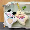 Boneca de Pelúcia Cachorro e Gato Dopamina Pingente de Bolsa Boneca Pingente Melhor Amigo Casal Par Pingente Presente