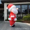 Disfraz de mascota de dibujos animados de Papá Noel, Muñeco inflable de rendimiento de panda navideño, Accesorios interactivos de calentamiento para centros comerciales al aire libre