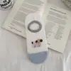 Calcetines de barco para mujer con estampado de animales de dibujos animados, estilo nuevo para primavera y verano, simples y versátiles, calcetines invisibles antideslizantes, calcetines cortos finos de algodón transpirables