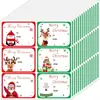 Santa Claus de Dibujos Animados, Reno, Pingüino Pegatinas de Nombre Navideñas Autoadhesivas Firma Manuscrita de Regalo Decoración para Envoltura de Regalo