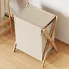 Cesta de lavandería sucia estilo japonés con tapa, gran capacidad, cesta de lavandería plegable, cesta de almacenamiento de ropa sucia para baño