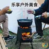 Fogão a Lenha Portátil para Exterior, Fogão a Carvão para Acampamento, Fogão de Cozinha Rural, Equipamento Dobrável para Cozinhar