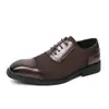 Zapatos Formales de Cuero con Cordones de Gran Tamaño Transfronterizos Zapatos Casuales de Cuero de Color Sólido Retro para Hombre Zapatos Planos de Moda Zapatos para Novio