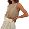 Suéter de Mujer 2026 con Acabado de Alta Gama, Tejido de Punto Casual de Verano, Chaleco sin Mangas, Suéter de Mujer de Estilo Relajado