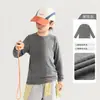 Camiseta Tencel Manga Longa Infantil Menino 2026 Outono Novo Estilo Top Estampado Infantil Menino Primavera Outono Camada Base Tendência