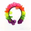 Faixas de Cabeça com Cabeças de Flores Artificiais Mais Vendidas do Fabricante, Faixas de Cabeça com Guirlandas de Flores Coloridas para Festa Havaiana, Acessórios de Cabeça para Fantasia de Dança de Halloween