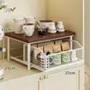 Estante de almacenamiento de escritorio para mesa de comedor y encimera, organizador multicapa extraíble para bocadillos, caja para bolsitas de té, mesa de centro y portavasos