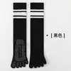 Calcetines de Yoga de Cinco Dedos, Largo hasta la Pantorrilla, Antideslizantes, Profesionales para Correr, Saltar la Cuerda, Fitness Específico, Calcetines Largos Deportivos de Compresión para Pilates para Mujer