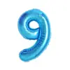 Separado de 40 pulgadas EE. UU.. globo de película de aluminio número 0-9 color dorado y plateado azul en polvo cuerpo delgado decoración de fiesta
