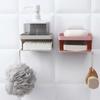 Estante de jabón de doble capa Lavabo Baño Sin perforaciones Montado en la pared Doble capa Jabonera Baño Sin perforaciones Estante de almacenamiento