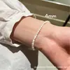 Estilo Minimalista de Férias de Verão na Costa Branca Pérola Natural Turmalina Pulseiras Empilháveis Série Pedras Naturais para Mulheres