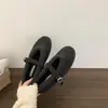 Zapatos planos de felpa estilo hada para mujer 2026 Otoño Invierno nuevo lanzamiento con terciopelo cálido zapatos Mary Jane zapatos Birkenstock zapatos de algodón