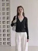 Vestido camisola estampado floral retro francês de outono, elegante e delicado, com design que acintura, conjunto de duas peças suave e sexy