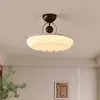 Lámpara de Techo Floral Vintage Estilo Francés, Estilo Crema Mediados de Siglo, Lámpara de Techo de Espectro Completo para Protección Ocular para Sala de Estar, Estudio y Dormitorio Principal
