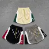 2026 Nuevos Shorts de Lana Bordados con Letras Grandes Estilo Retro Americano de Cinco Puntas para Hombre, Pareja, Europeos y Americanos
