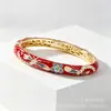 Pulsera de Esmalte Calado Filigrana Cloisonné Vintage con Diseño de Cola de Fénix y Diamantes de Colores, Joyería Estilo Chino, Directo de Fábrica, Al Por Mayor en Stock