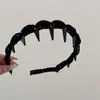 Diadema Larga con Dientes Envueltos en Tela de Lunares Arcoíris Estilo Francés, Versátil para Uso Diario, Nuevo Elegante Accesorio para el Cabello Integrado Diadema Pasador