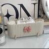 Caja de Almacenamiento de Algodón Cosmético de Lujo Ligero Caja de Almacenamiento Transparente para Hisopos de Algodón con Tapa Escritorio a Prueba de Polvo Caja de Fidelidad para Esponjas de Belleza y Lápices Labiales