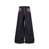 Jeans rectos vintage de mezclilla con botones para hombre y mujer, holgados y casuales, corte limpio, que estilizan la figura, pantalones de moda para otoño