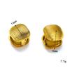 Pendientes de Hebilla para Oreja Cuadrados a Rayas de Acero de Titanio de Nuevo Estilo Europeo y Americano Personalizados para Mujer Temperamento Diseño Simple Combinan con Todo Aretes Chapados en Oro de 18k