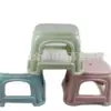 Banqueta Plástica Simples para Uso Doméstico, Banqueta Baixa Pequena Espessada, Empilhável, Cadeira Confortável para Quarto Nórdico, Banco Quadrado Borboleta